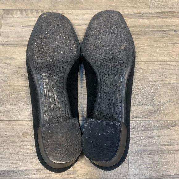 Ferragamo Boutique Italy Suede Croc Horse Bit Buckle Square Toe Loafers - Picture 10 of 13